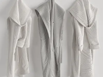 Bathrobe Hanging Set 01 3D model