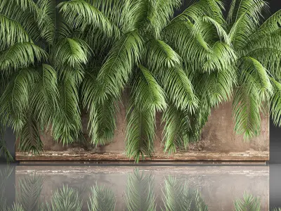 Palm bushes in a pot for the interior 952 3D model