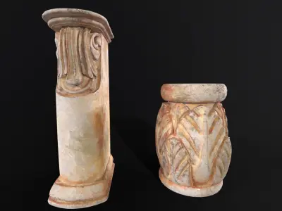 Marble Floral Garden Decoration Low-poly 3D model purchase
