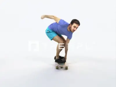 Flow 03A Riding a Skateboard Sports Man Low-poly 3D model