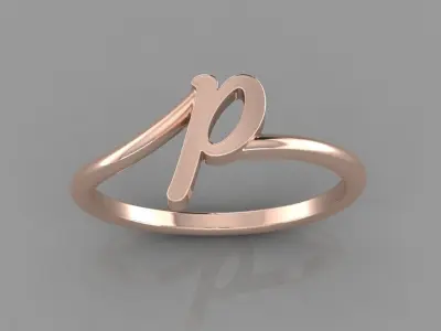 Alphabet Ring  P 3D print model