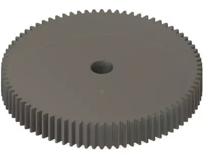 Spur Gear 80 teeth 15mm Wide 101mm Pitch Dia 20deg Press Angle 3D print model