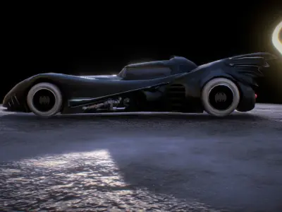 Batmobile 1989 Low-poly 3D model