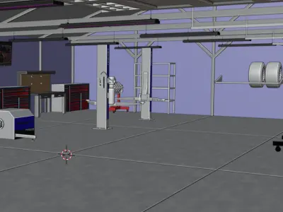 Modern Garage Render Scene 3D model