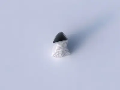 Vase puffy bent triangle with twisted diagonal grid plates 3D print model purchase