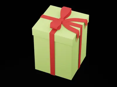 Christmas Gift Box Low-poly 3D model