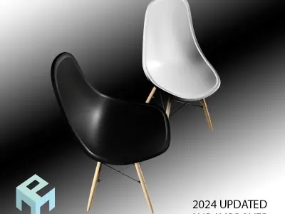 Nordic Chair Set Low-poly 3D model