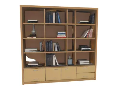 BOOKSHELF 3D model 2