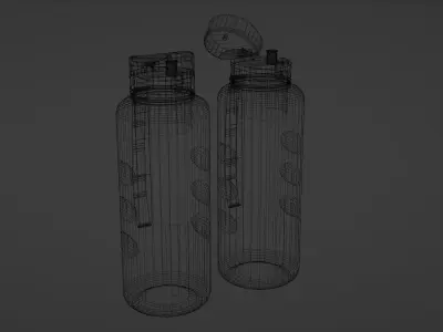 Black Diamond Plastic Water Bottle Minimalistic 3D Asset Low-poly 3D model