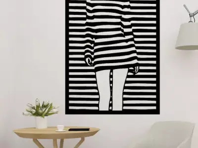 Girl Wall Art 2D Decoration 3D print model