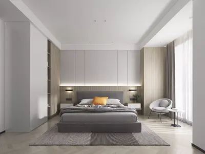 bedroom interior 3D model 16