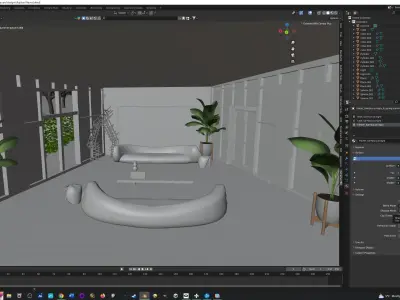 Luxury Living Raphael Navot Sofa Environment  Low-poly 3D model