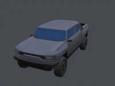 Futuristic stylized pickup Low-poly 3D model
