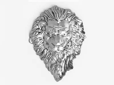 lion head cnc printable jewelry silver 3D model 3D print model