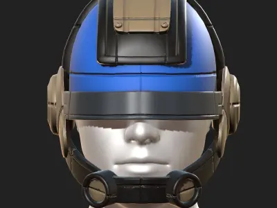 Helmet scifi fantasy futuristic technology  Low-poly 3D model