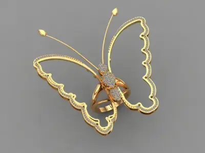 butterfly halo ring 3D print model