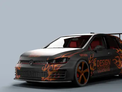  racing car  golf gti 2014 3D model