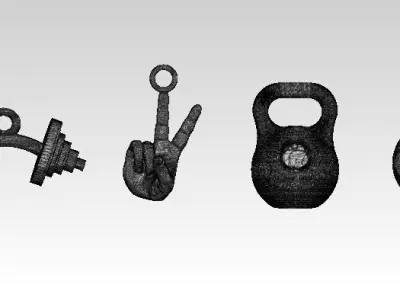 Pendant jewel Sport set Barbell Weight Victory sing Soccer ball 3D print model