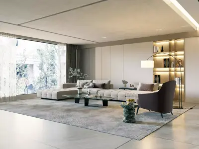 Modern Luxury Room Living 3D model