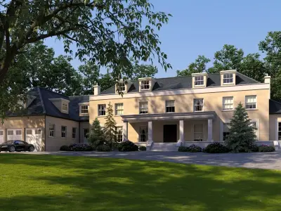 Modern Classic Luxury Villa Exterior 3D Model Low-poly 3D model