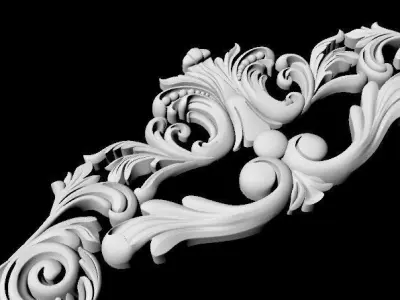 Central decor ornament for furniture 3D model 1008