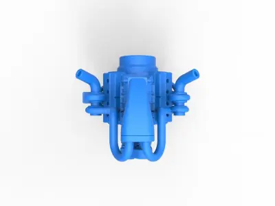 Twin turbo supercharged V8 Engine V5 Scale 1 to 25 3D print model