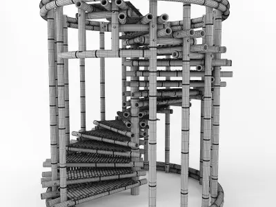 rattan stairs 3D model