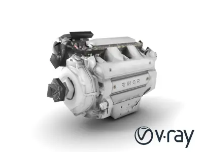 Inline-4 OHC Engine Realistic Precision model pack Low-poly 3D model