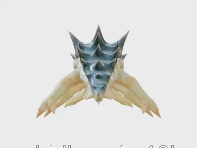 Spiky Gelatinous Monster with Glowing Eyes Low-poly 3D model