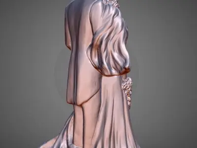 wedding couple statue decoration 3D print model