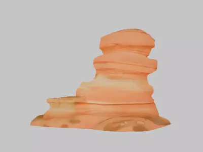 Stepped Stone Plateau - Low Poly Game Ready 3D Model Low-poly 3D model