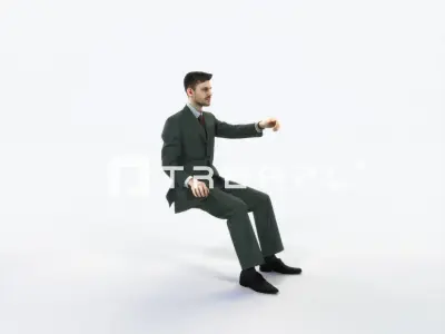Posture 20H Driver Driving Sitting Elegant Business Man Low-poly 3D model