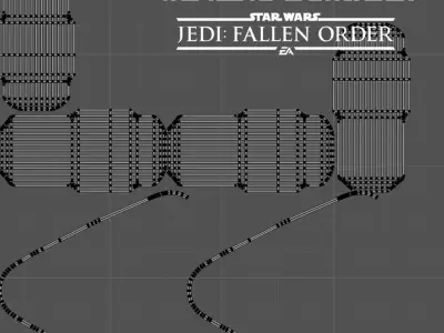 Cal Kestis Lightsaber Low Polys Free low-poly 3D model