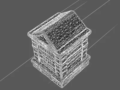 Ancient Stone Fireplace 3D Model 3D model