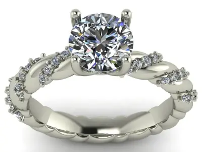 Twist Twig Woman US 7 Ring STL Print Ready 3D print model