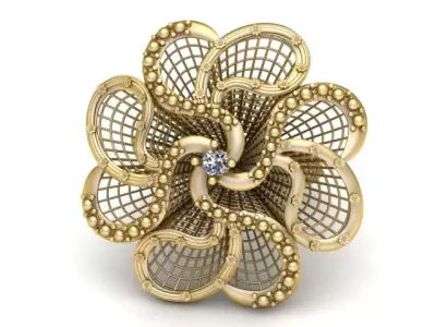 designer cocktail ring 3D printable model   3D print model