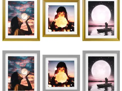 Art Frams 10- Moon girls Free 3D model