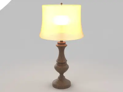 Fine wood lamp Free low-poly 3D model