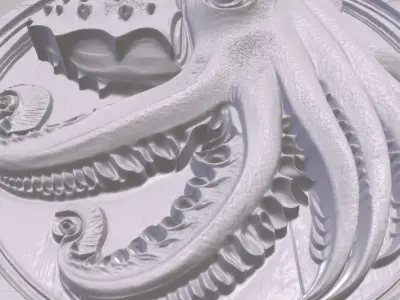 Cuttle Fish 2 basrelief for 3D printing 3D print model