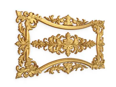 Plaster decorative frame ornament 11 3D model