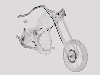 CHOPPER CUSTOM FIRE  HARLEY DAVIDSON  3D model