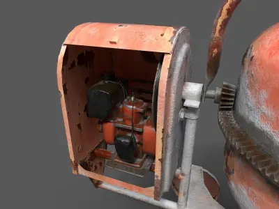 Old Concrete Mixer PBR Low-poly 3D model
