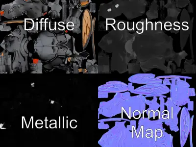 Animated Black Insectoid Creature with Wings Rigged and Animated Low-poly 3D model