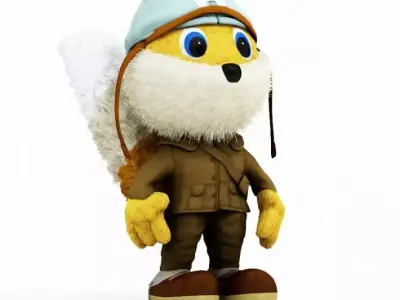 Bearded Toy With Hat 3D model