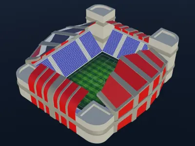 Football Stadium - Thailand Low-poly 3D model