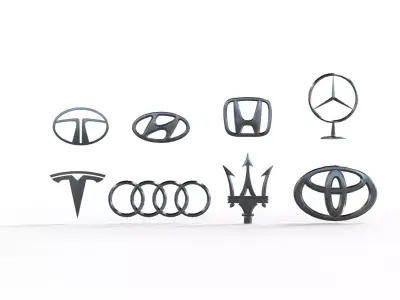 Car logo Collection Low-poly 3D model