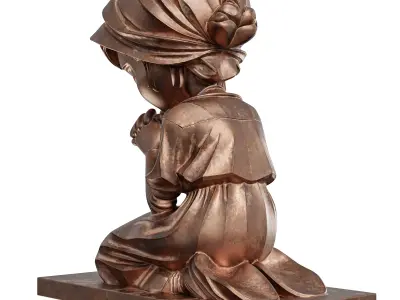 Prayer Girl Statue 3D model