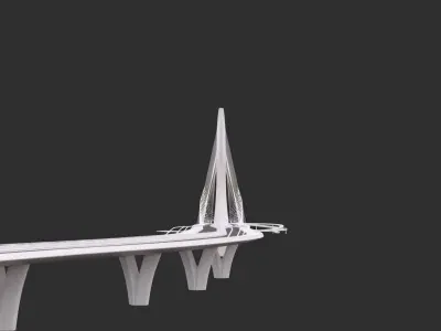 Zaha Hadid Architects Danjiang Bridge in Taiwan 3D model