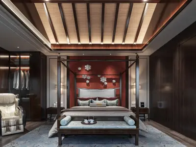  Chinese Bedroom interior 146 3D model