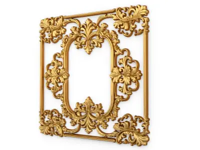 Plaster decorative frame ornament 17 3D model